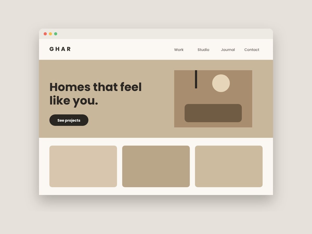 Ghar Interiors website